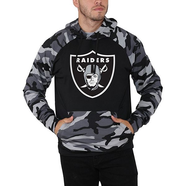 Men's FOCO Black Las Vegas Raiders Camo Raglan Pullover Hoodie