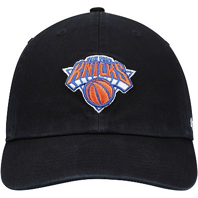 Men's '47 Black New York Knicks Core Logo Clean Up Adjustable Hat