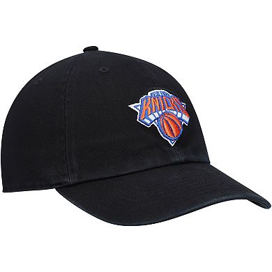 Men's '47 Black New York Knicks Core Logo Clean Up Adjustable Hat
