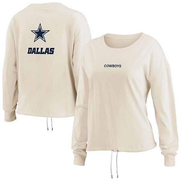 Dallas Cowboys Womens Crop Top Hoodie W/ Arm Stripes