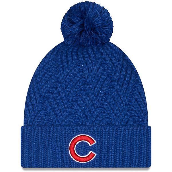 Women's New Era Royal Chicago Cubs Brisk Cuffed Knit Hat with Pom