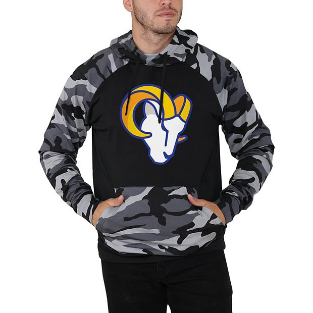 Men's FOCO Black Los Angeles Rams Camo Raglan Pullover Hoodie