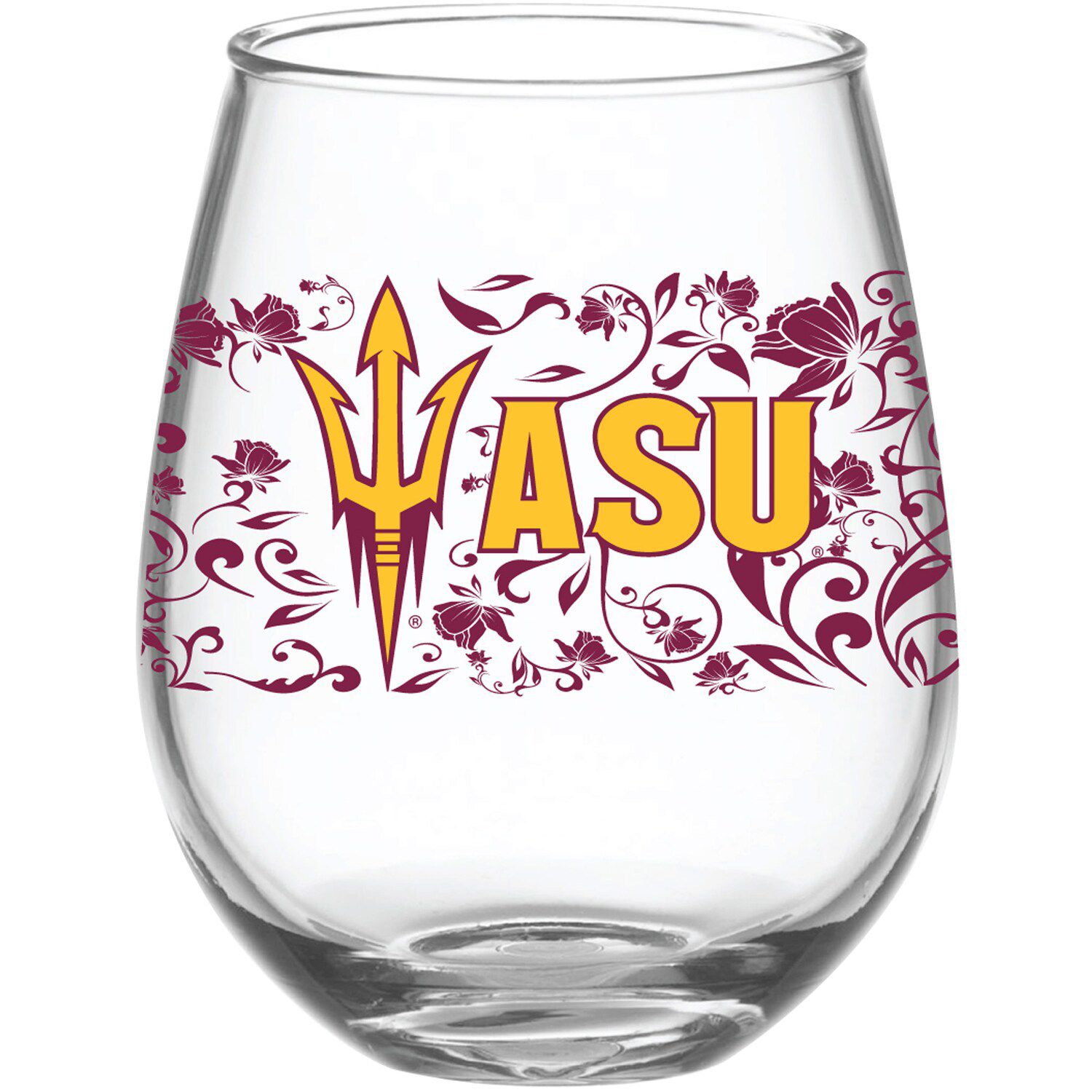 Image for Unbranded Arizona State Sun Devils 15oz. Floral Stemless Wine Glass at Kohl's.