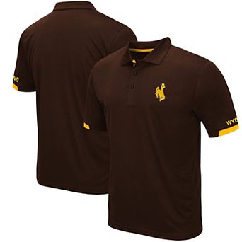 Men's Colosseum Brown Wyoming Cowboys Logo Santry Polo