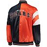 Men's Starter Navy/Orange Chicago Bears Leader Varsity Satin Full-Snap Jacket