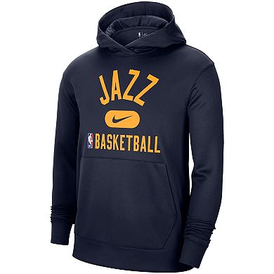 Men's Nike Navy Utah Jazz 2021-2022 Spotlight On Court Performance Practice Pullover Hoodie