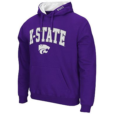 Men's Colosseum Purple Kansas State Wildcats Arch & Logo 3.0 Pullover Hoodie