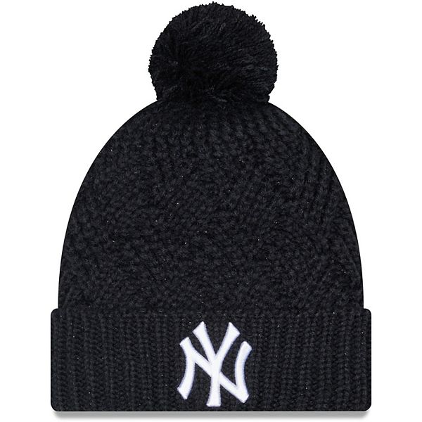 Women's New Era Navy New York Yankees Brisk Cuffed Knit Hat with Pom