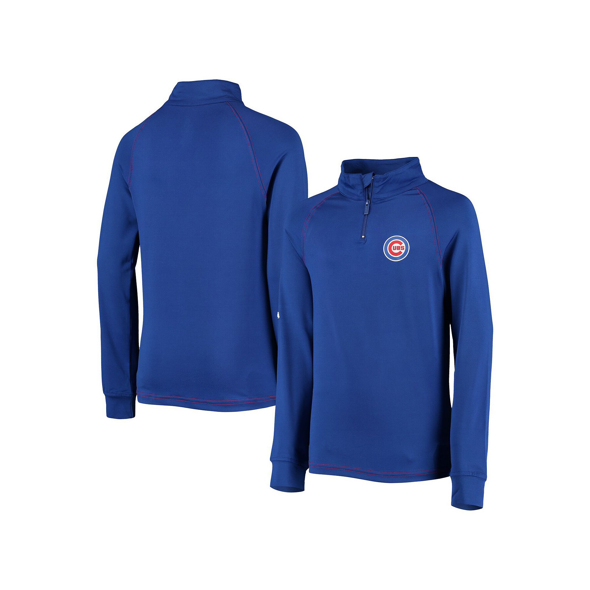 Youth Stitches Royal Chicago Cubs Raglan Quarter-Zip Jacket, Boys, Size: Y