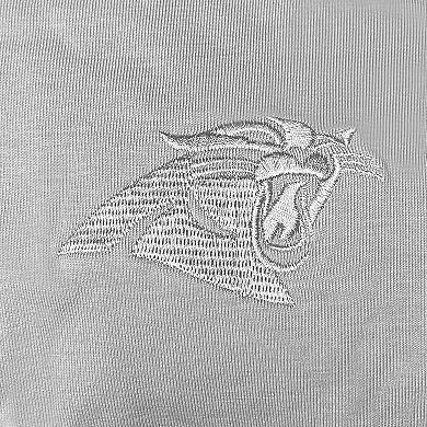 Men's 5th & Ocean by New Era Gray Carolina Panthers Henley Stretch Raglan Tri-Blend Long Sleeve T-Shirt