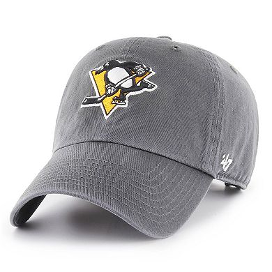 Men's '47 Charcoal Pittsburgh Penguins Clean Up Adjustable Hat