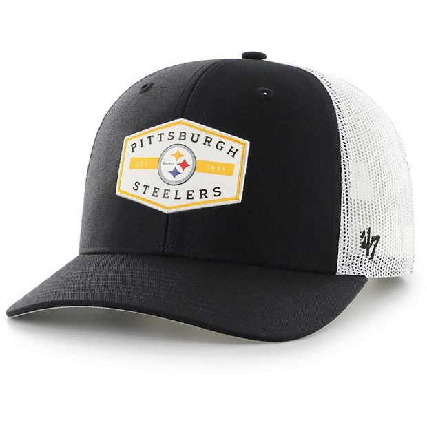 Men's '47 Black Pittsburgh Steelers Convoy 47 Trucker Snapback Hat