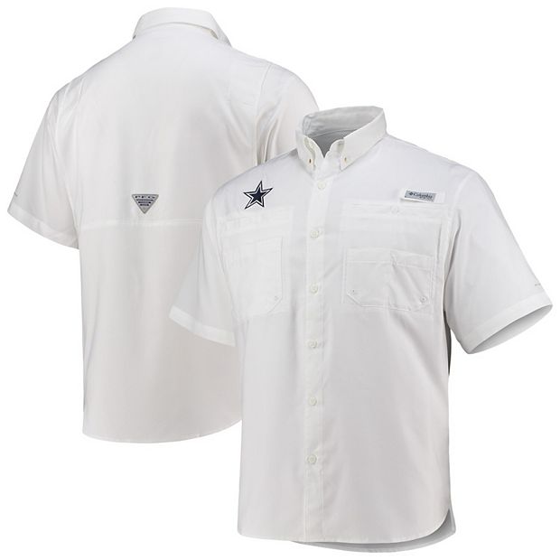 Men's Columbia White Dallas Cowboys Tamiami Fishing Shirt