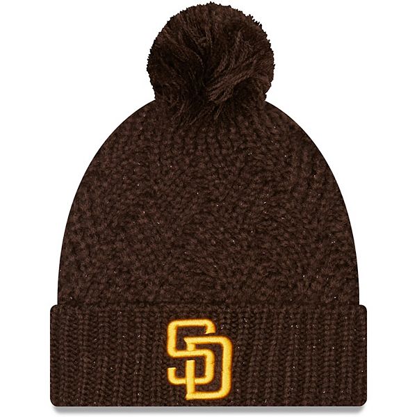 Women's New Era Brown San Diego Padres Brisk Cuffed Knit Hat with Pom