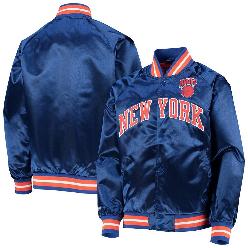 Youth Mitchell & Ness Blue New York Knicks Hardwood Classics Satin