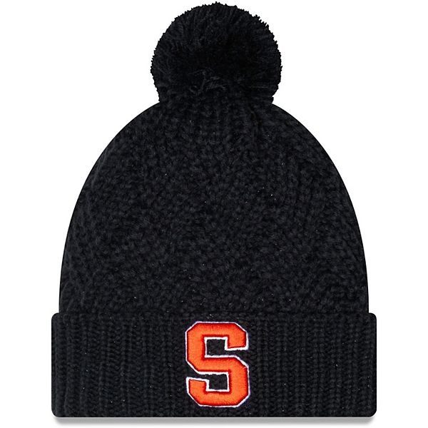 Women's New Era Navy Syracuse Orange Brisk Cuffed Knit Hat with Pom