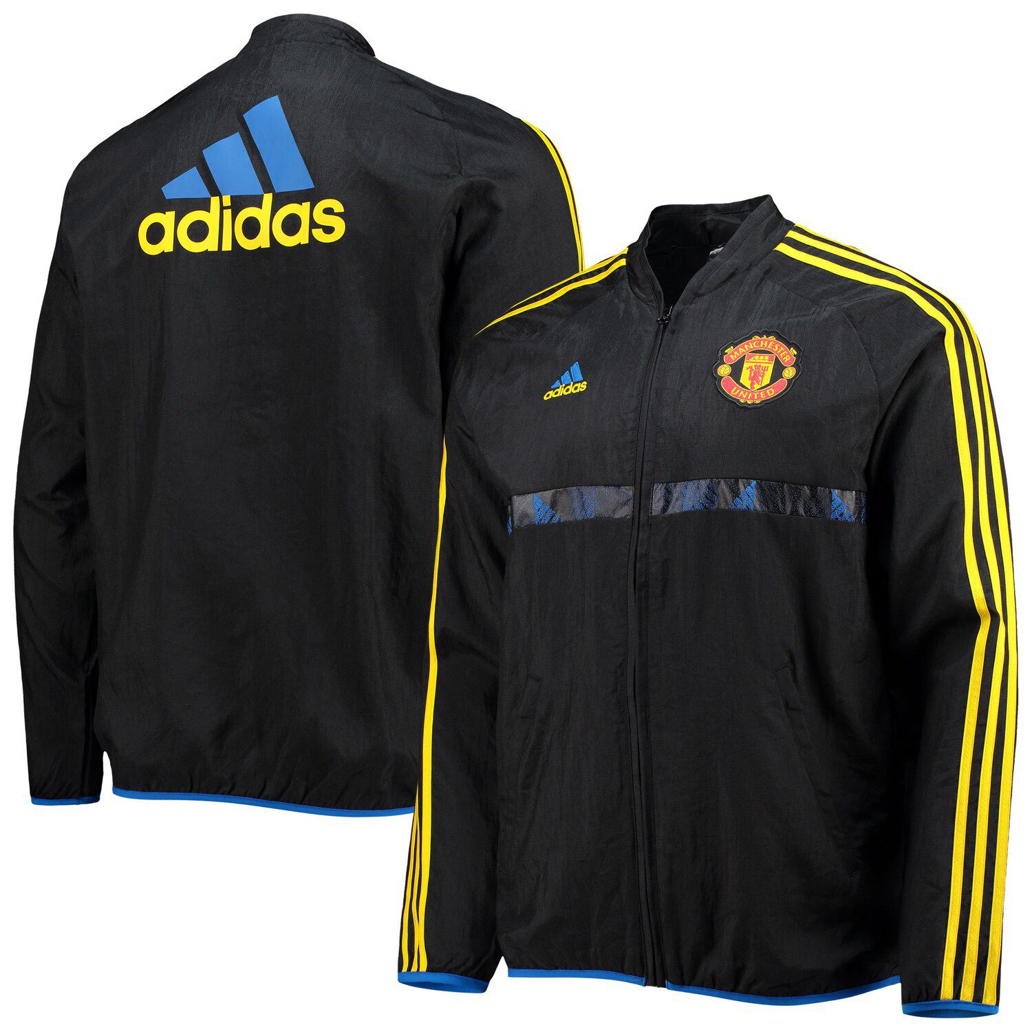 Men's adidas Black Manchester United AEROREADY Full-Zip Hoodie Windbreaker  Jacket