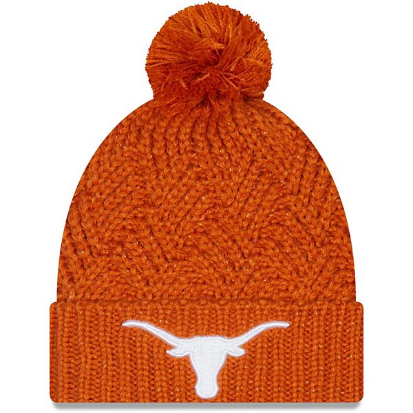 Women's New Era Texas Orange Texas Longhorns Brisk Cuffed Knit Hat with Pom
