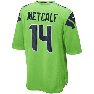 Men s Nike DK Metcalf Neon Green Seattle Seahawks Game Jersey