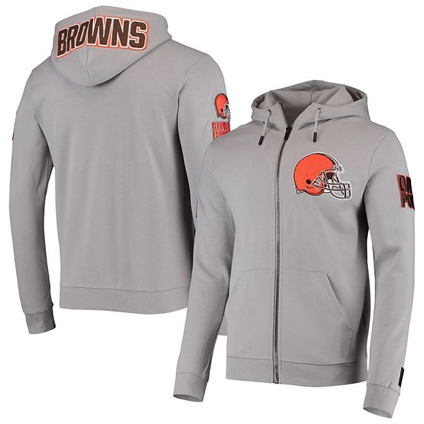 Men's Pro Standard Gray Cleveland Browns 4-Hit Full-Zip Hoodie