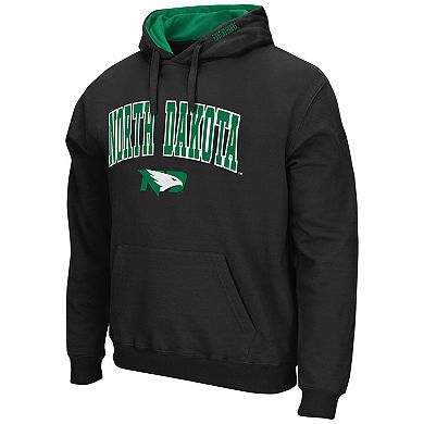 Men's Colosseum Black North Dakota Arch and Logo Pullover Hoodie