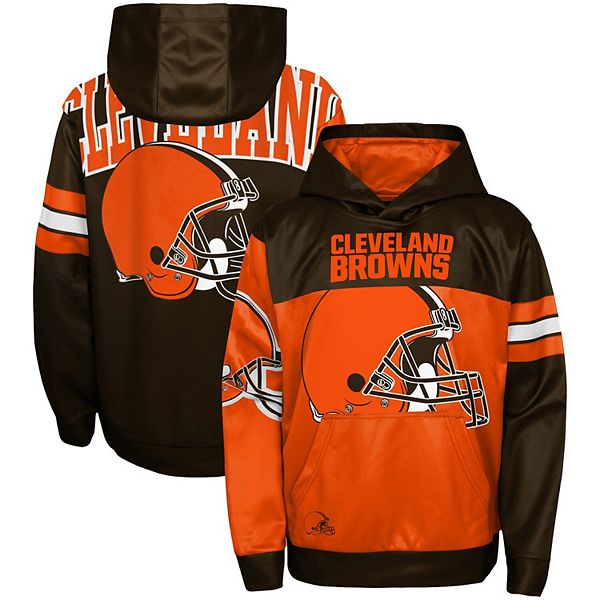 Youth Cleveland Browns Orange/Brown First and Goal Pullover Hoodie