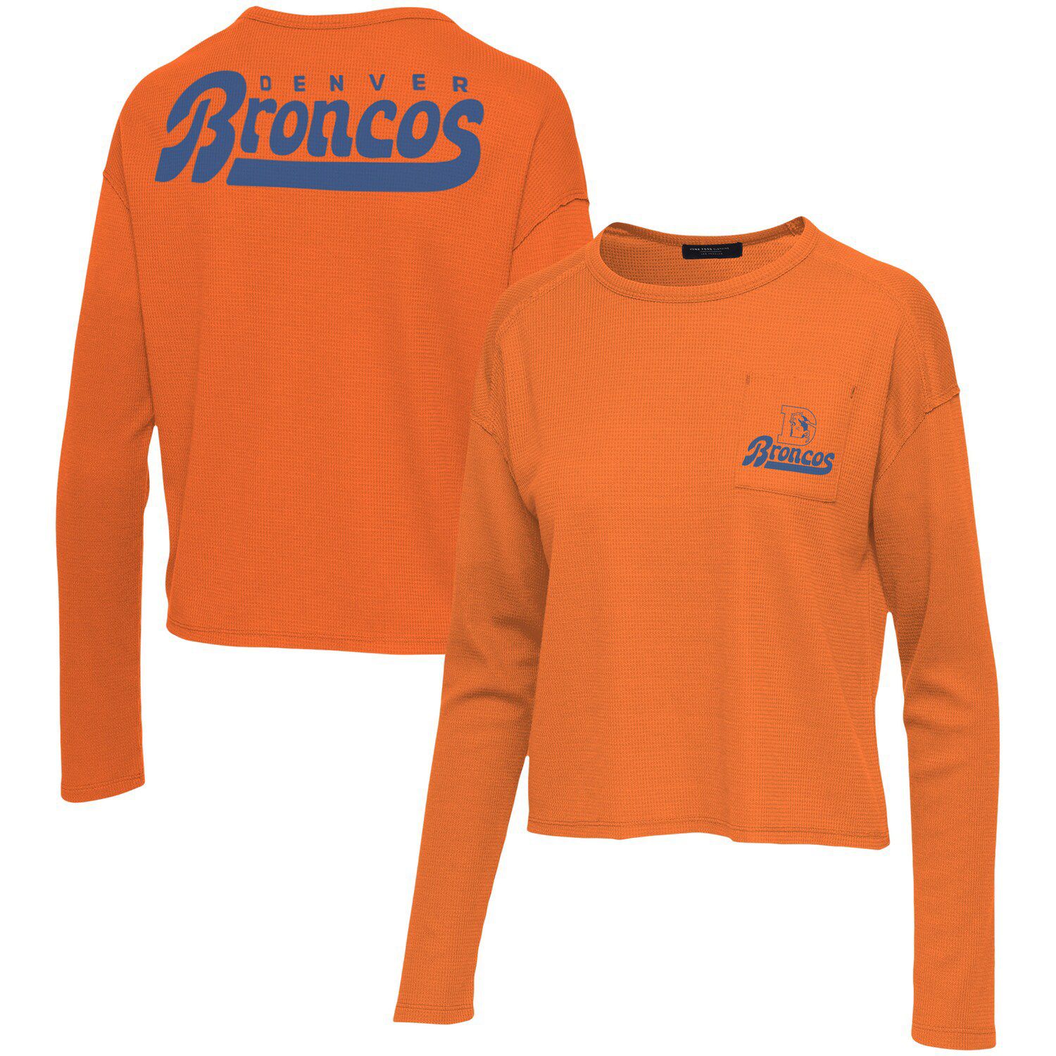 Image for Unbranded Women's Junk Food Orange Denver Broncos Pocket Thermal Long Sleeve T-Shirt at Kohl's.
