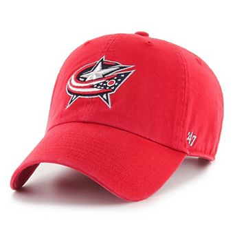Men's '47 Red Columbus Blue Jackets Team Clean Up Adjustable Hat