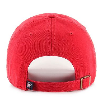 Men's '47 Red Columbus Blue Jackets Team Clean Up Adjustable Hat