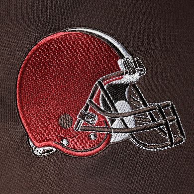 Men's Starter Brown/Orange Cleveland Browns Playoffs Color Block Full-Zip Hoodie