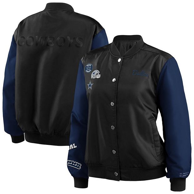 Women's WEAR by Erin Andrews Black Dallas Cowboys Bomber Full-Snap