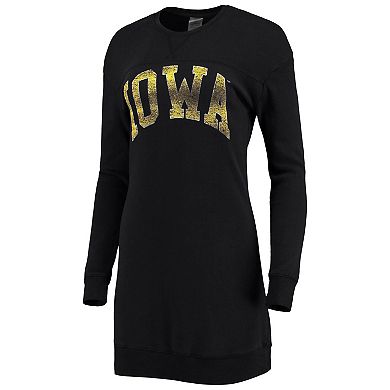Women's Gameday Couture Black Iowa Hawkeyes 2-Hit Sweatshirt Dress