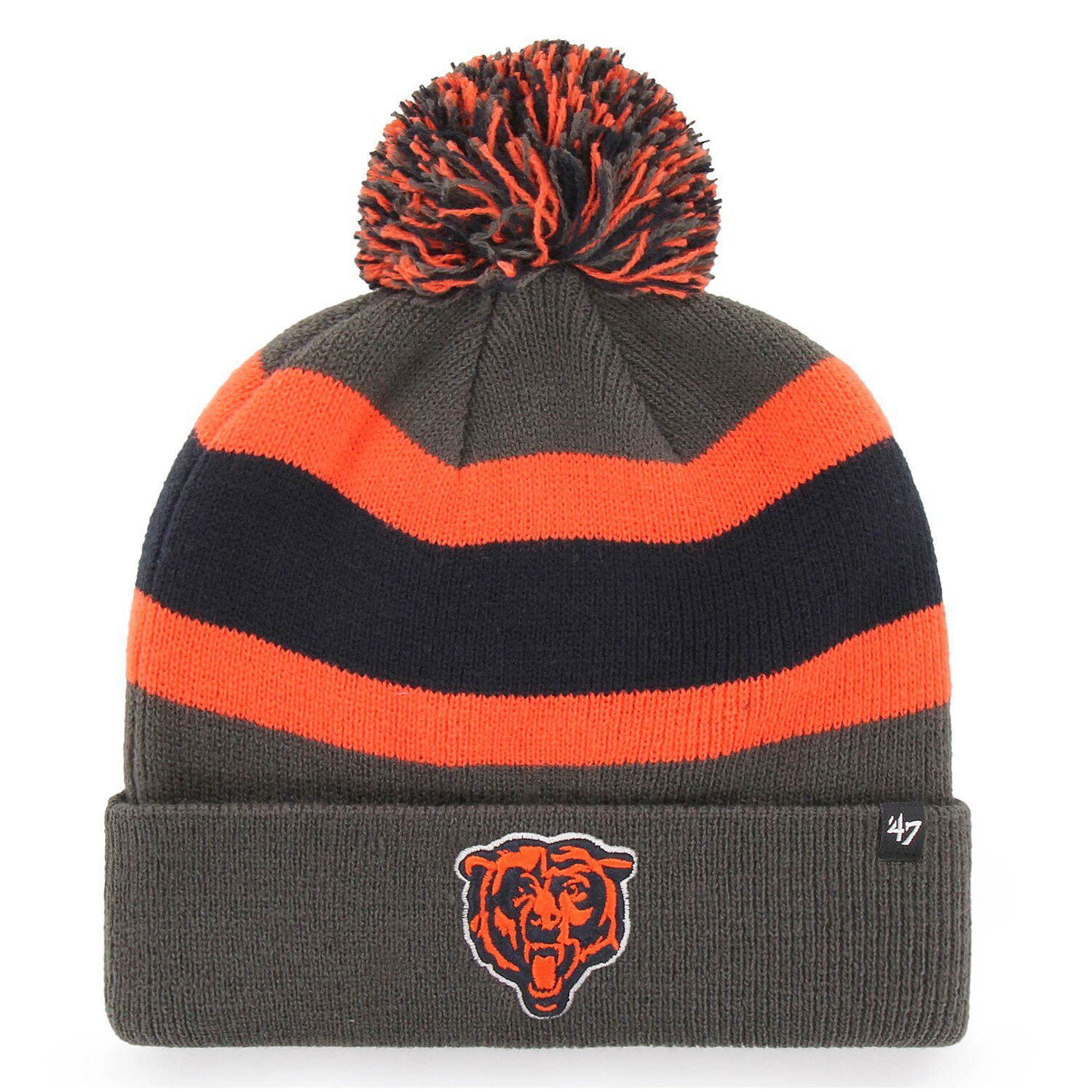 New Era Youth Chicago Bears 2021 Sideline Sport Pom Cuffed Knit Hat - Navy