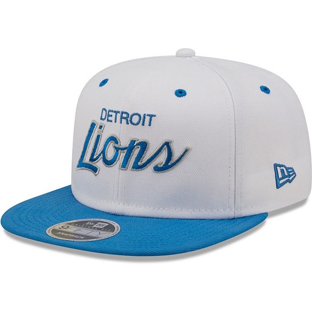 Men's New Era White/Blue Detroit Lions Sparky Original 9FIFTY