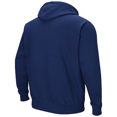 Men's Colosseum Navy Rhode Island Rams Arch and Logo Pullover Hoodie