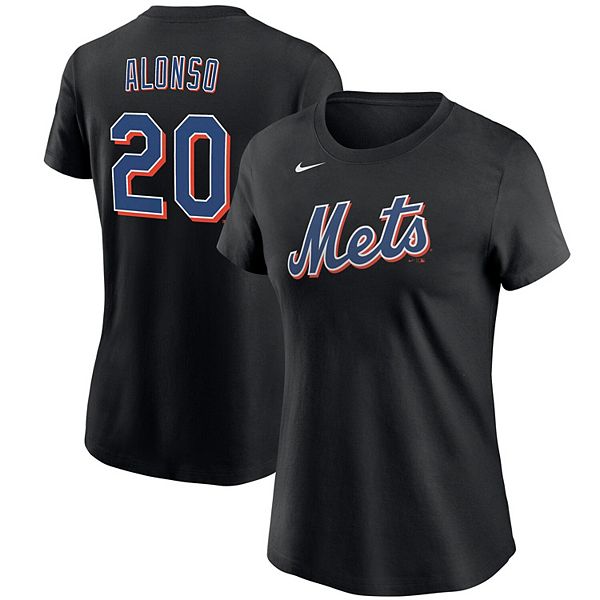 Women's Nike Pete Alonso Black New York Mets Name & Number T-Shirt