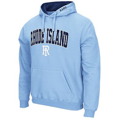 Men's Colosseum Light Blue Rhode Island Rams Arch and Logo Pullover Hoodie