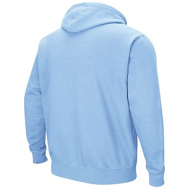 Men's Colosseum Light Blue Rhode Island Rams Arch and Logo Pullover Hoodie