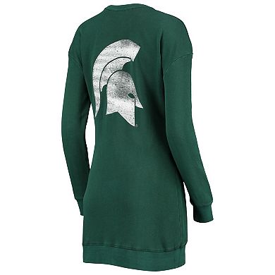 Women's Gameday Couture Green Michigan State Spartans 2-Hit Sweatshirt Dress