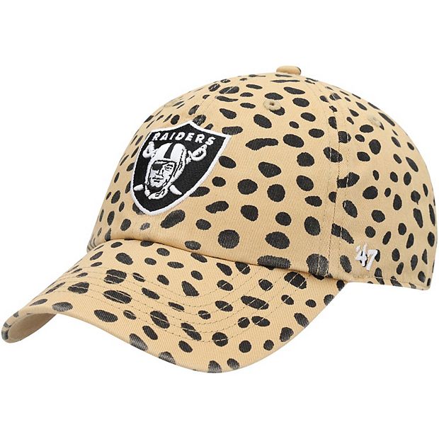 Women's '47 Tan Las Vegas Raiders Cheetah Clean Up Adjustable Hat