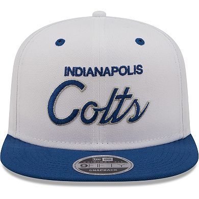 Men's New Era White/Royal Indianapolis Colts Sparky Original 9FIFTY Snapback Hat
