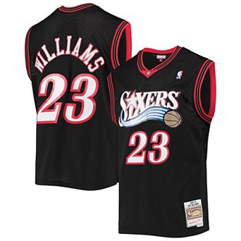 Men's Mitchell & Ness Lou Williams Black Philadelphia 76ers Hardwood Classics Swingman Jersey