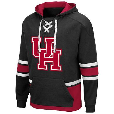 Men's Colosseum Black Houston Cougars Lace Up 3.0 Pullover Hoodie