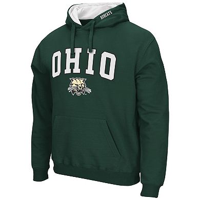 Men's Colosseum Green Ohio Bobcats Arch and Logo Pullover Hoodie
