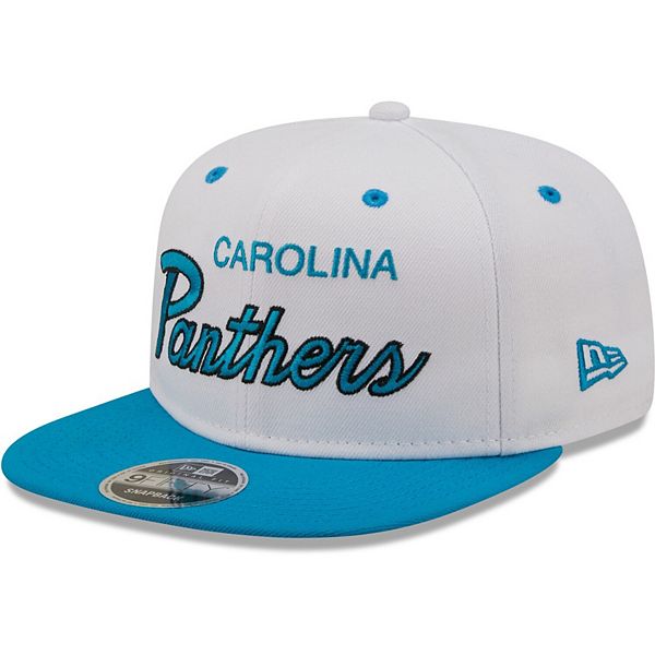 Men's New Era White Carolina Panthers Script 9TWENTY Adjustable Hat