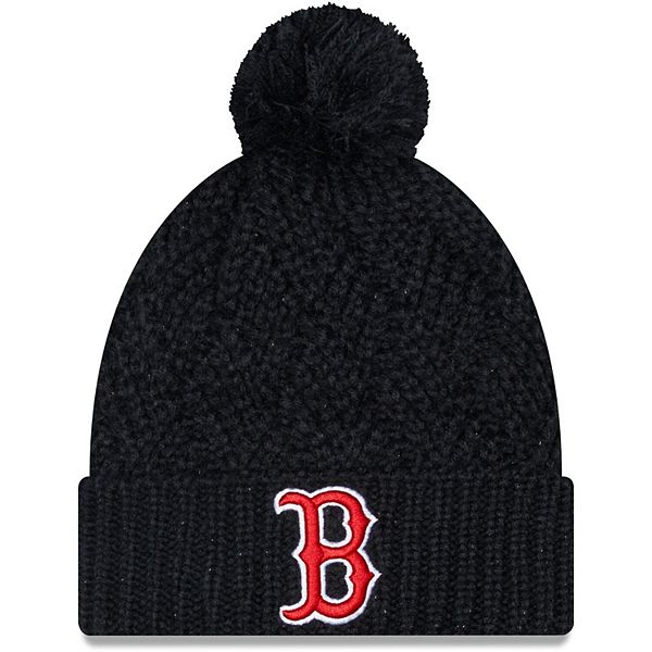 Women's New Era Navy Boston Red Sox Brisk Cuffed Knit Hat with Pom