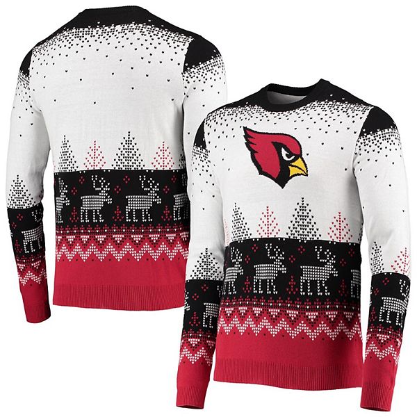 Men's FOCO White Arizona Cardinals Big Logo Knit Ugly Pullover Sweater