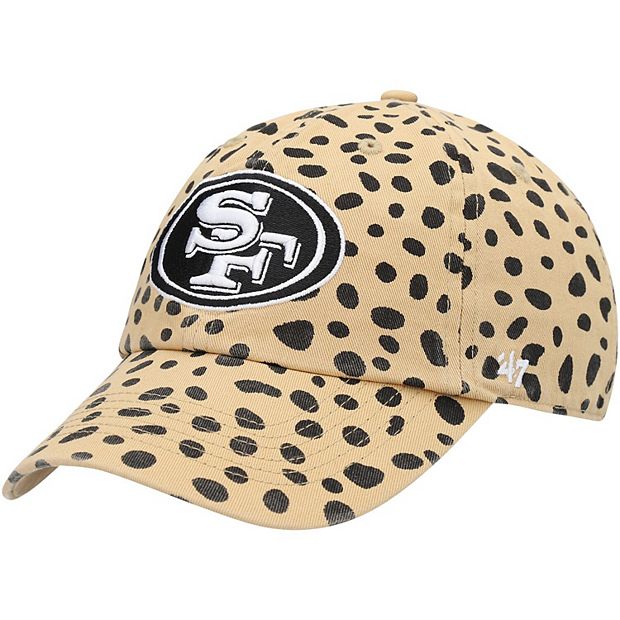 Women's '47 Tan San Francisco 49ers Cheetah Clean Up Adjustable Hat