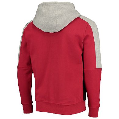 Men's Starter Cardinal/Black Arizona Cardinals Playoffs Color Block Full-Zip Hoodie