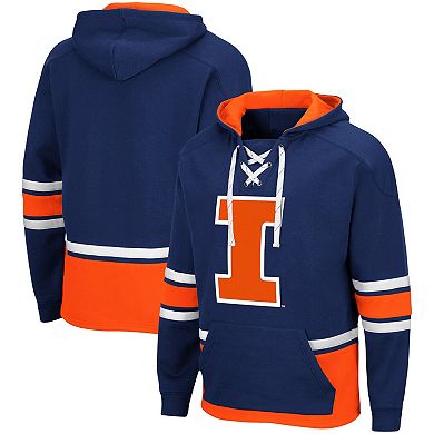 Men's Colosseum Navy Illinois Fighting Illini Lace Up 3.0 Pullover Hoodie